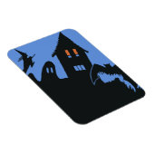 Vintage Halloween, eng gehakt huis en heks Magneet (Rechterzijde)