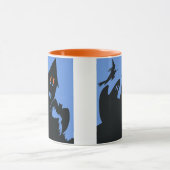 Vintage Halloween, eng gehakt huis en heks Mok (Midden)