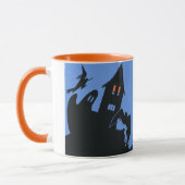 Vintage Halloween, eng gehakt huis en heks Mok (Links)