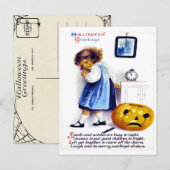 Vintage Halloween Ephemera Briefkaart (Voorkant / Achterkant)
