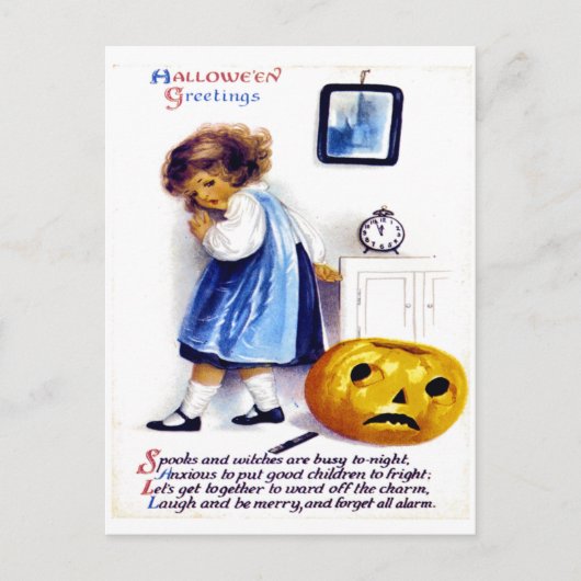 Vintage Halloween Ephemera Briefkaart (Voorkant)