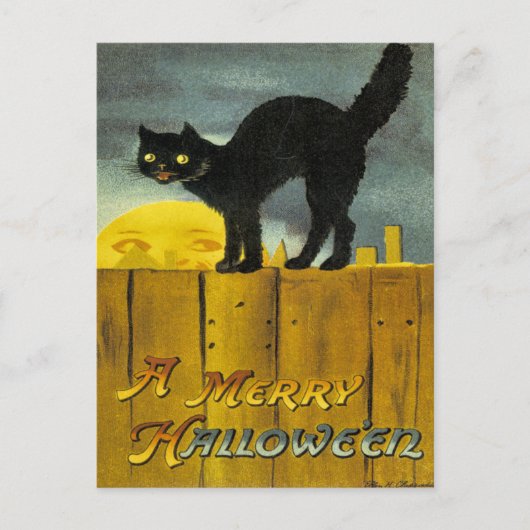 Vintage Halloween Ephemera Briefkaart (Voorkant)