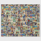 Vintage Halloween Ephemera Cadeaupapier (Vlak)