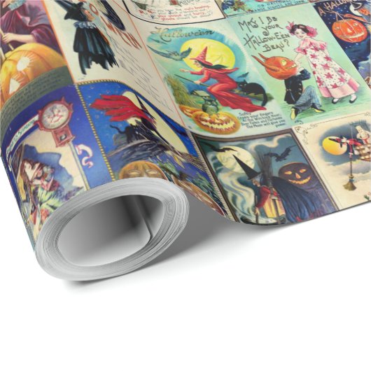 Vintage Halloween Ephemera Cadeaupapier (Rol Hoek)