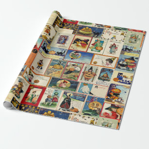 Vintage Halloween Ephemera Cadeaupapier