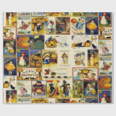 Vintage Halloween Ephemera Cadeaupapier (Vlak)