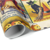 Vintage Halloween Ephemera Cadeaupapier (Rol Hoek)