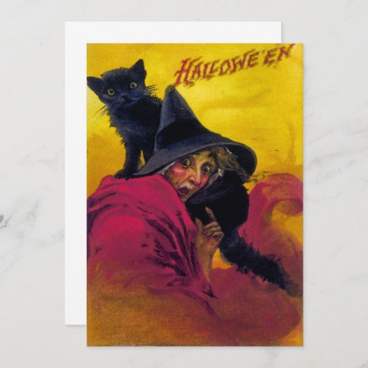 Vintage Halloween Ephemera Kaart (Voorkant / Achterkant)