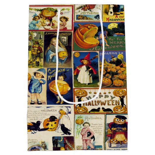 Vintage Halloween Ephemera Medium Cadeauzakje (Achterkant)