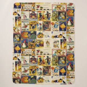 Vintage Halloween Ephemera Sherpa Deken