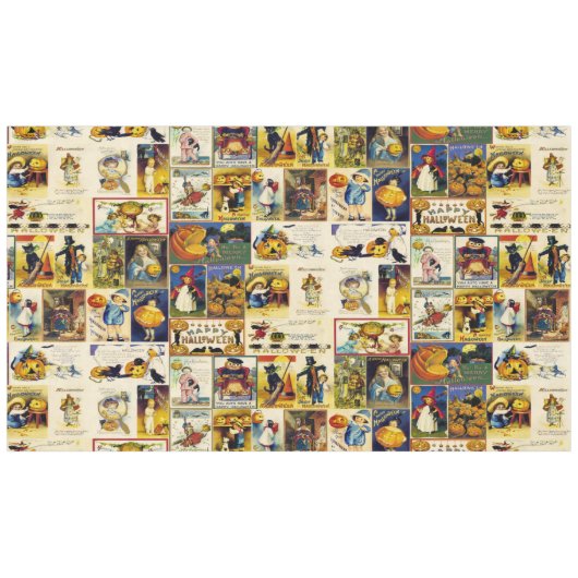 Vintage Halloween Ephemera Tafelkleed (Voorkant (Horizontaal))