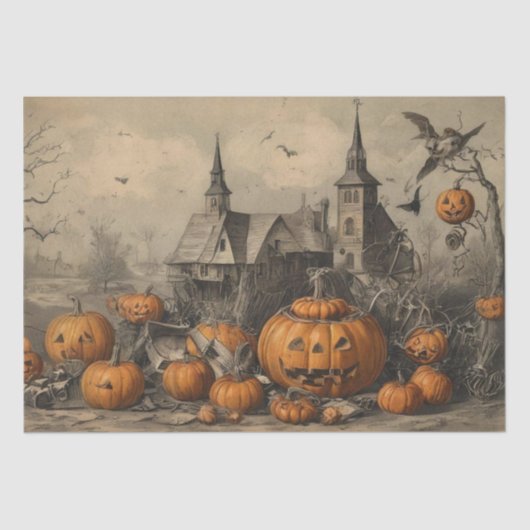 Vintage Halloween Ephemera Tissuepapier (Voorkant)