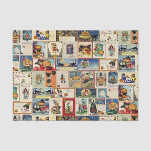 Vintage Halloween Ephemera Tissuepapier (Voorkant)