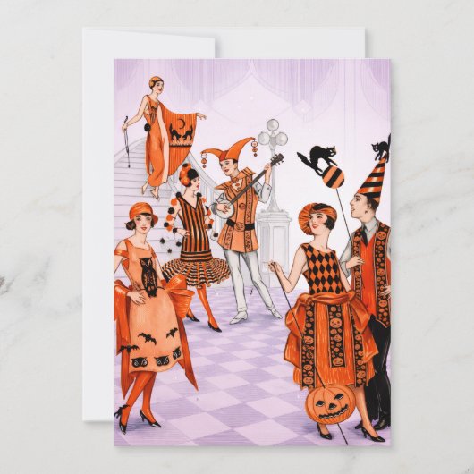 Vintage Halloween-feest Kaart (Voorkant)