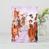 Vintage Halloween-feest Kaart (Staand voorkant)
