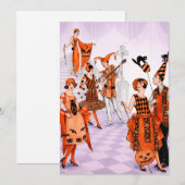 Vintage Halloween-feest Kaart (Voorkant / Achterkant)