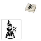Vintage Halloween-feestvrouw rubberen stempel (Gestempeld)