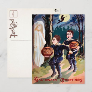 Vintage Halloween Ghost Briefkaart