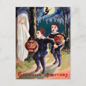 Vintage Halloween Ghost Briefkaart (Voorkant)