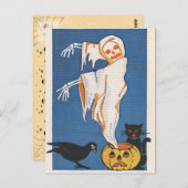 Vintage Halloween Ghost Briefkaart (Voorkant / Achterkant)