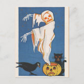 Vintage Halloween Ghost Briefkaart (Voorkant)