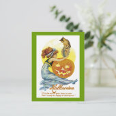 Vintage Halloween Glamor Briefkaart (Staand voorkant)