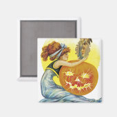 Vintage Halloween Glamor Magneet (Voorkant / Achterkant)