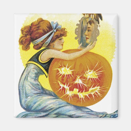 Vintage Halloween Glamor Magneet (Voorkant)