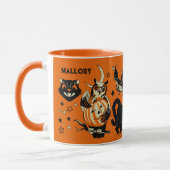 Vintage Halloween Graphics Personalized Mok (Links)