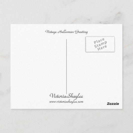 Vintage Halloween Greeting Briefkaart (Achterkant)