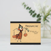 Vintage Halloween Greeting Briefkaart (Staand voorkant)