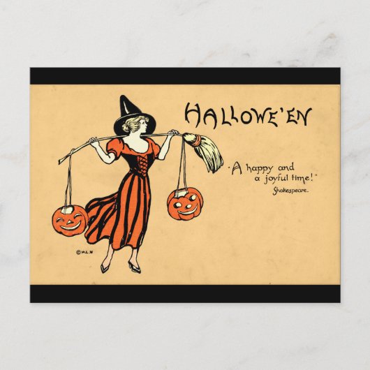 Vintage Halloween Greeting Briefkaart (Voorkant)
