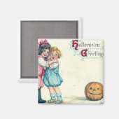 Vintage Halloween Greeting Magneet (Voorkant / Achterkant)