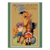 Vintage Halloween Greeting Perfect Poster (Voorkant)