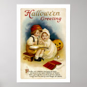 Vintage Halloween Greeting Poster (Voorkant)