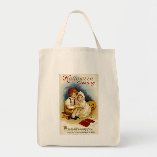 Vintage Halloween Greeting Tote Bag (Voorkant)