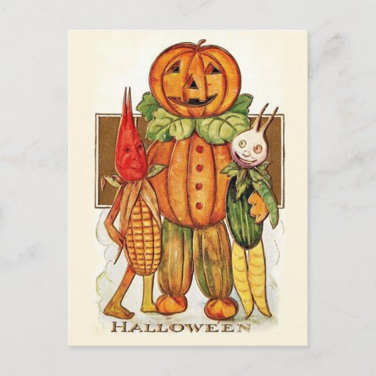 Vintage Halloween groenten Briefkaart (Voorkant)
