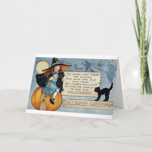 Vintage Halloween-groeten Kaart (Voorkant)