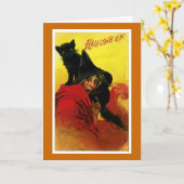 Vintage Halloween-heks Kaart (Gele Bloem)