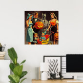 Vintage Halloween Illustration Poster (Thuiskantoor)