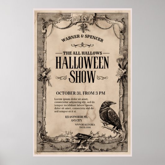 Vintage Halloween Invitation Poster (Voorkant)