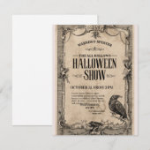Vintage Halloween Invitation Save The Date (Voorkant / Achterkant)