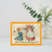 Vintage Halloween Jack o'Lantern Couple Briefkaart (Staand voorkant)