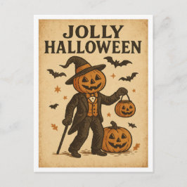 Vintage Halloween Jolly Halloween Briefkaart