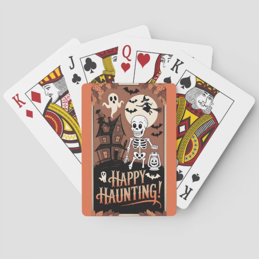 Vintage Halloween Joyeuse Pokerkaarten (Achterkant)
