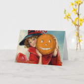 Vintage Halloween Kaart (Gele Bloem)