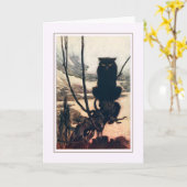 Vintage Halloween Kaart (Gele Bloem)