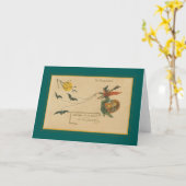 Vintage Halloween Kaart (Gele Bloem)