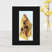 Vintage Halloween Kaart (Gele Bloem)