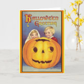 Vintage Halloween Kaart (Gele Bloem)